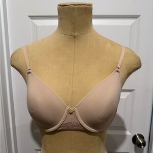 Natori Beige Lace Trim Bra